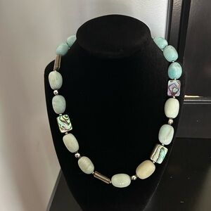 India Boutique Blue and Silver Necklace with Elegant Design